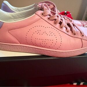 Gucci Pastel Pink Leather Sneakers